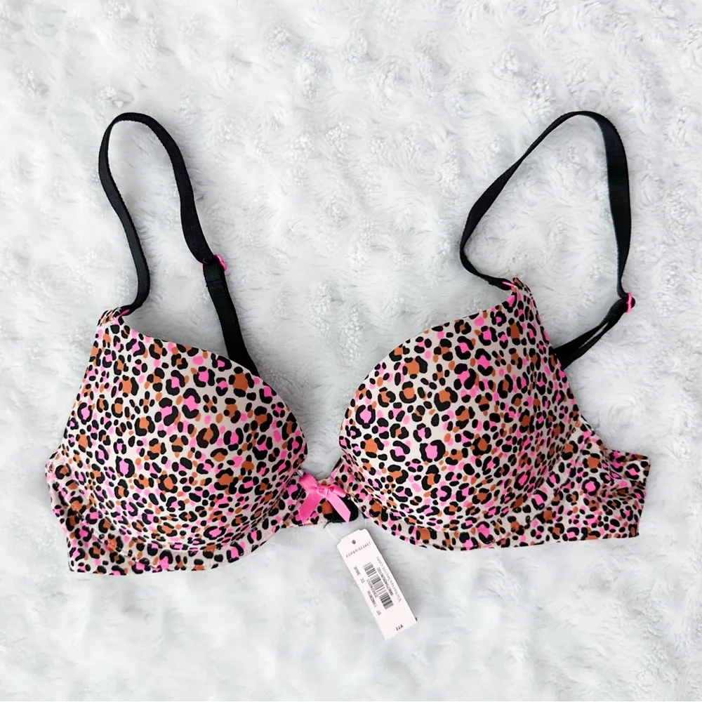 Victoria's Secret Leopard Print Bra - Pink and Black - Picture 1 of 6
